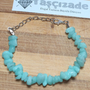 Akuamarin Taşı Kırık Doğal Taş Bileklik