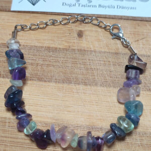 Florit Taşı Kırık Doğal Taş Bileklik