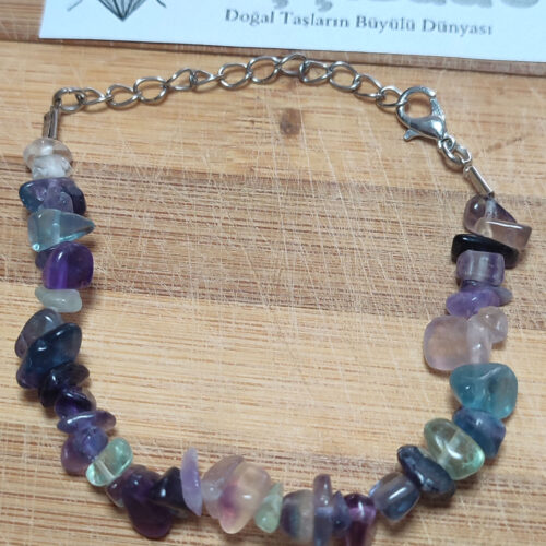 Florit Taşı Kırık Doğal Taş Bileklik