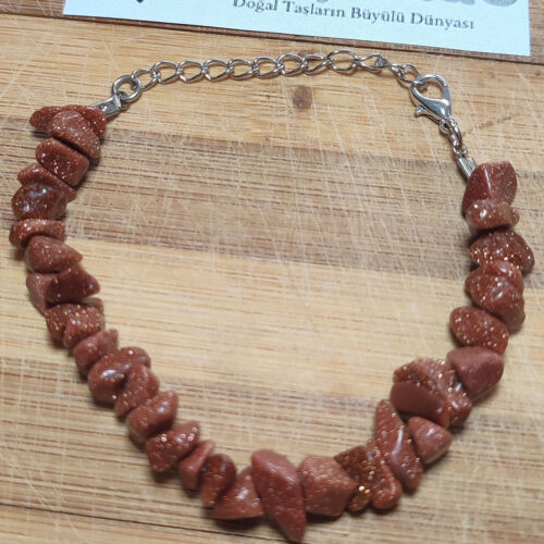 Kahve Yıldız Taşı Kırık Doğal Taş Bileklik