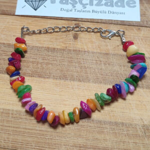 Renkli Sedef Kırık Doğal Taş Bileklik