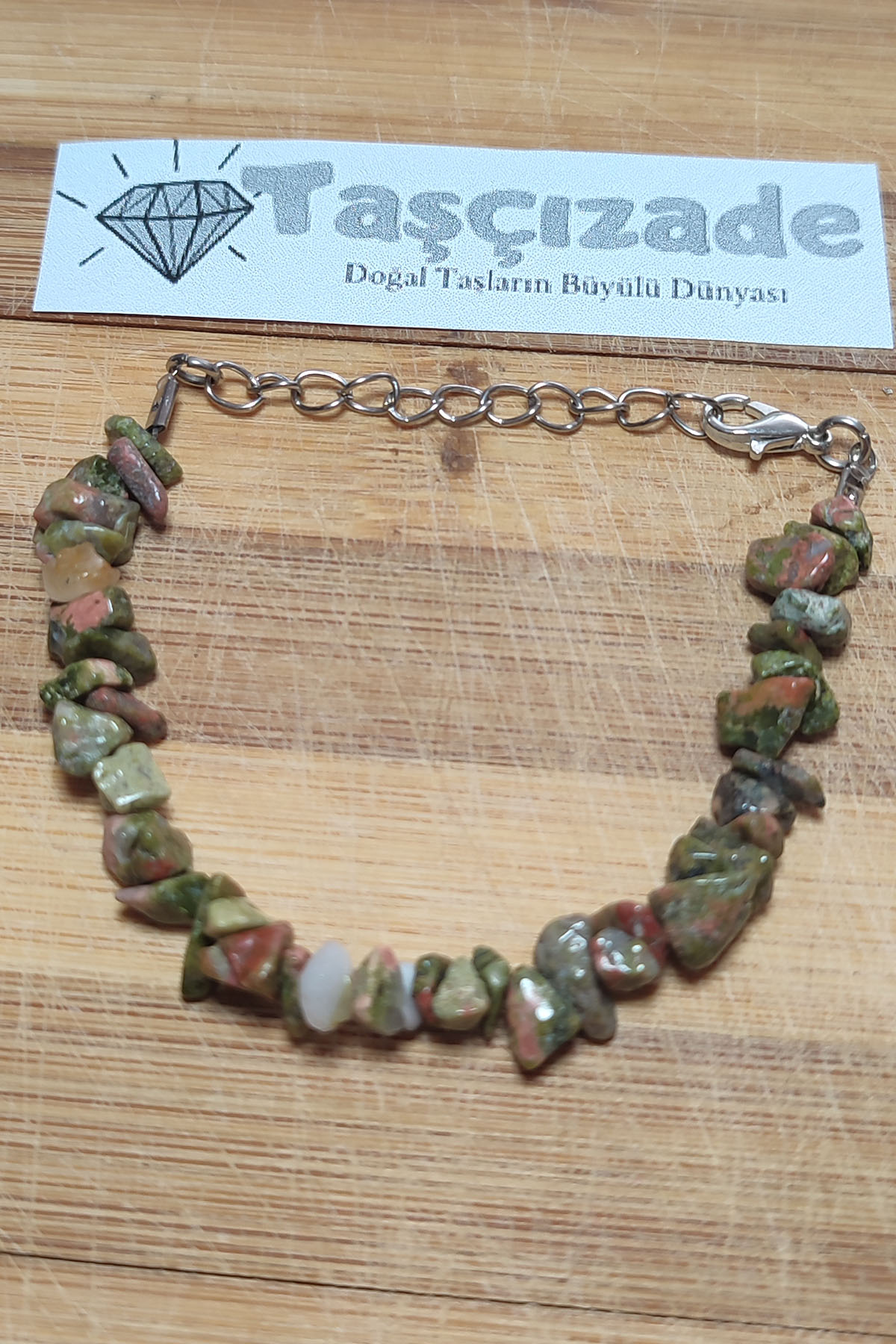 Unakit Taşı Kırık Doğal Taş Bileklik