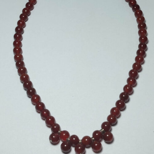 Akik Taşı Kahve Full Sıralı Tasarım Kolye