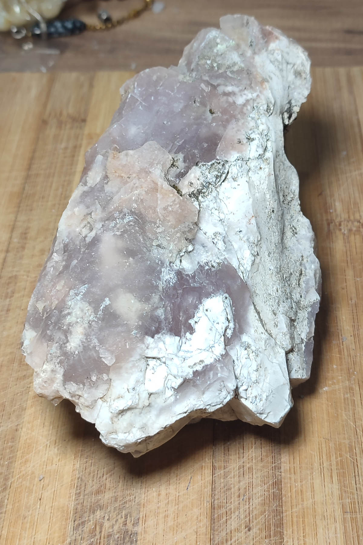 Pembe Kalsedon Taşı Ham Dekoratif Kütle 582 Gr