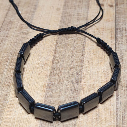 Hematit Taşı Makrome Ayarlanabilir Natural Bileklik