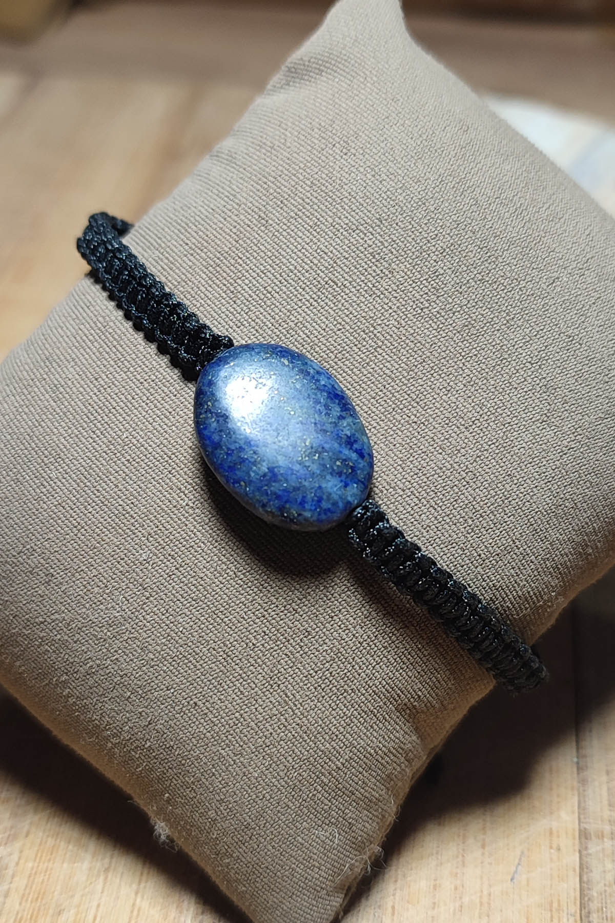 Lapis Taşı Makrome Ayarlanabilir Natural Bileklik