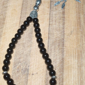 Oniks Taşı Küre Kesim Natural Tesbih 33 lü