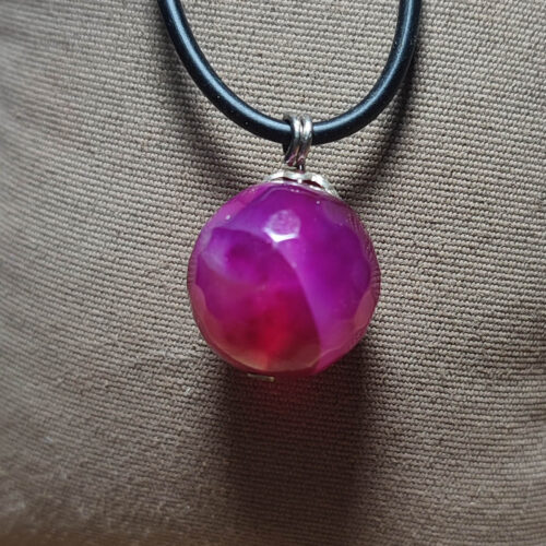 Akik Taşı Pembe Natural Kolye