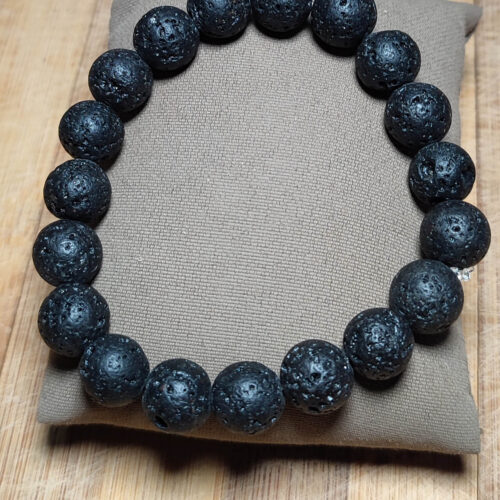 10 mm Lav Taşı Siyah Model Natural Bileklik