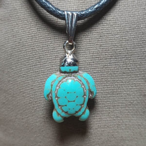 Turkuaz Taşı Mini Kağlumbağa Natural Kolye