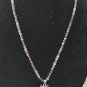 Ametist Taşı 6 mm Ham Uçlu Doğal taş Kolye