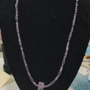 Ametist Taşı Şekilsiz Ametist Uçlu Doğal Taş Kolye