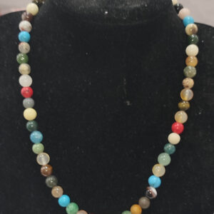 Karışık Doğaltaşlı 8 mm Kolye