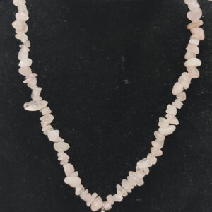 Pembe Kuvars Taşlı Kırık Doğal Taş Yıldız Kolye