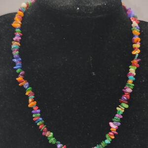 Renkli Sedef Kırık  Doğal Taş Kolye