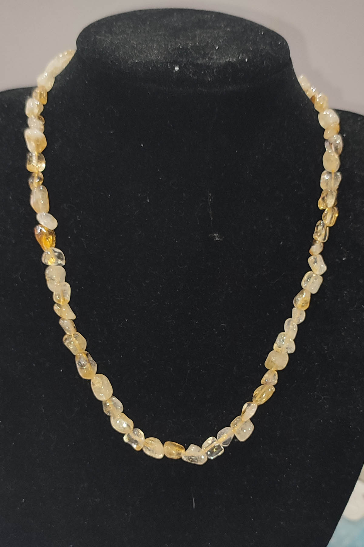 Tımbıl Kesim Sitrin Taşı Doğal Taş Kolye