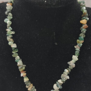 Yosunlu Akik Taşı Kırıktaş Doğal Taş Kolye