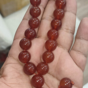 Kahve Akik Taşı ( Bal Akik ) 14 mm Natural Tesbih