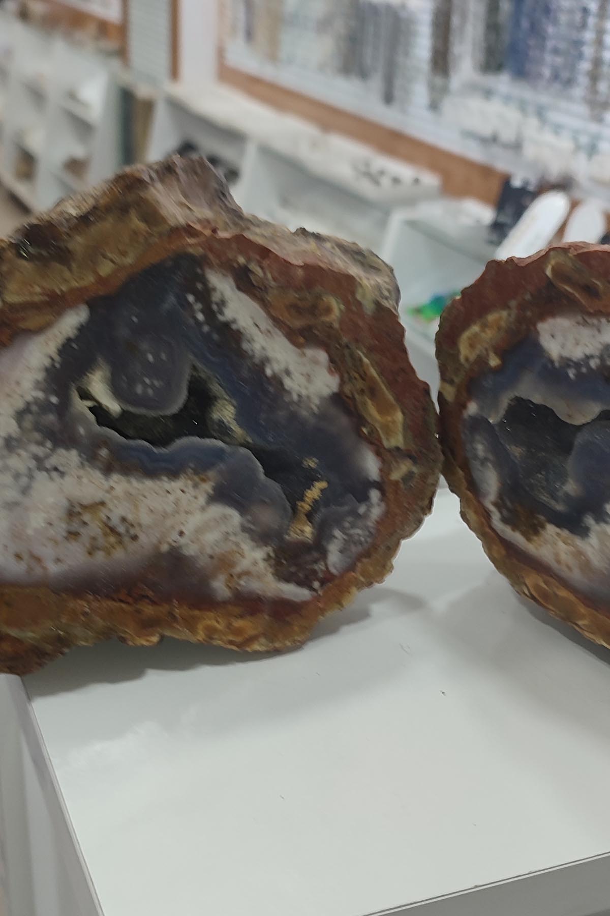 Agat ( Akik ) Taşı Çift Koleksiyonluk Jeotlu Dekoratif Dev Parça 4067 Gr - Görsel 5