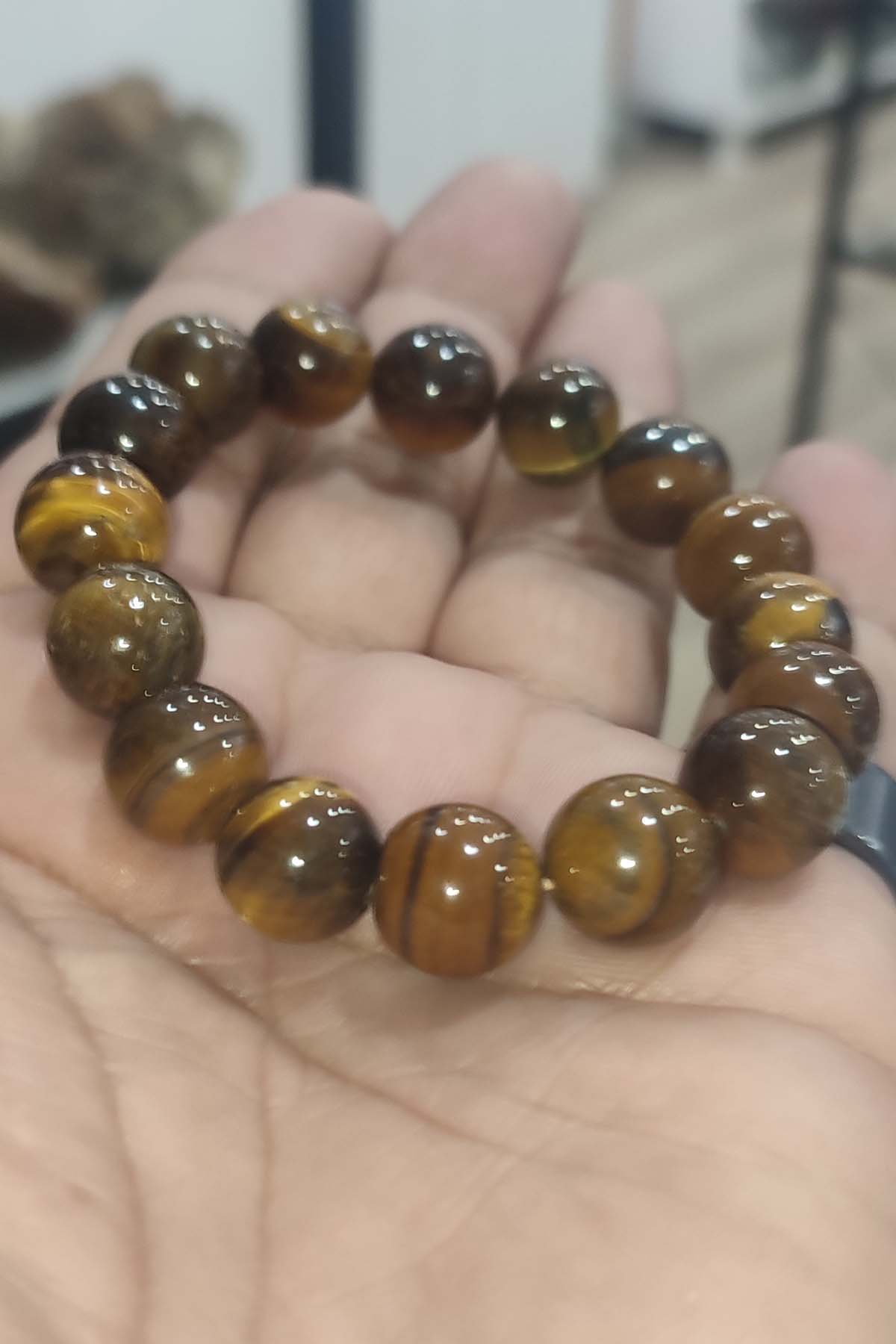 12 mm Kaplangözü Taşı Natural Bileklik - Görsel 5