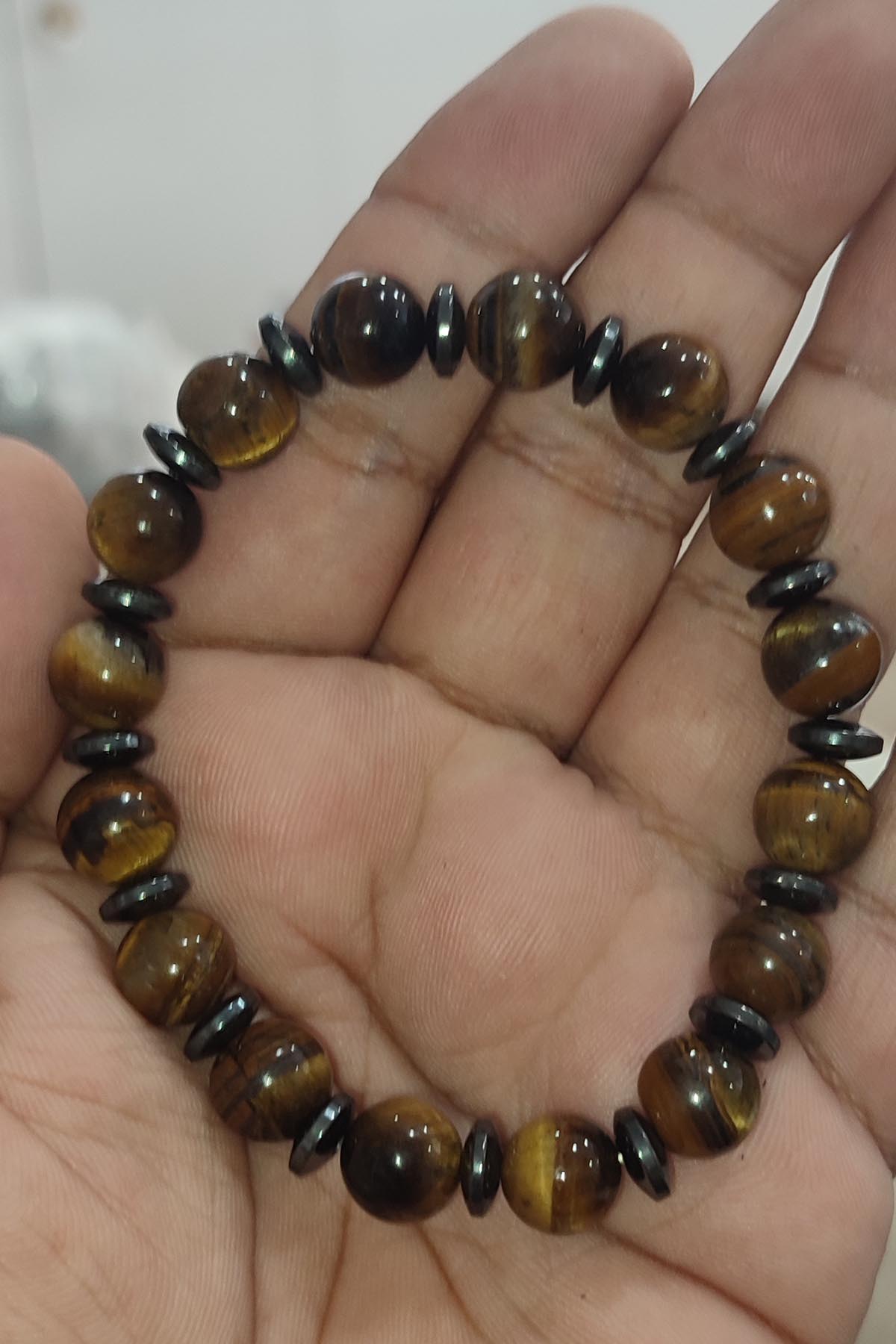 Kaplangözü Taşı Hematit Ara Taşlı 10 mm Natural Bileklik