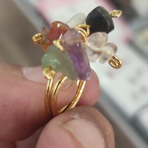 Karışık Taşlı Ayarlanabilir Doğaltaş Yüzük