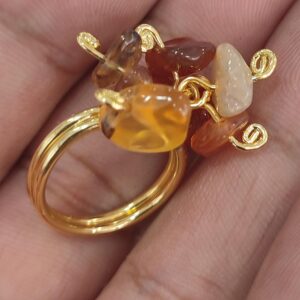 Akik Taşlı Ayarlanabilir Doğaltaş Yüzük