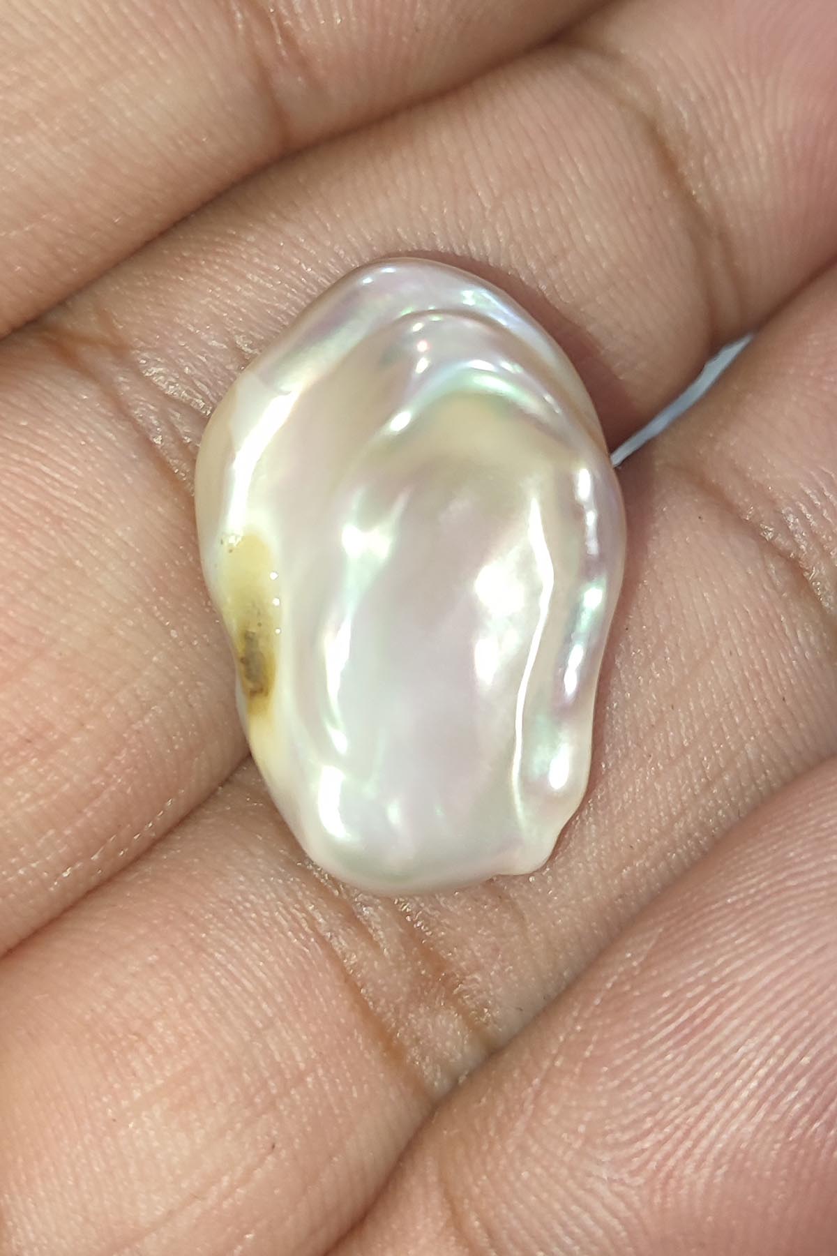 İnci Taşı Orjinal Delikli Ham İşlenmemiş Natural Kütle 2 x 2 cm - Görsel 3