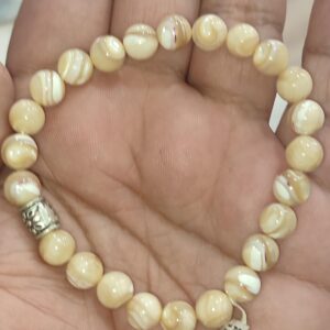 Kahverengi Sedef Taşı 8 mm Natural Doğaltaş Bileklik