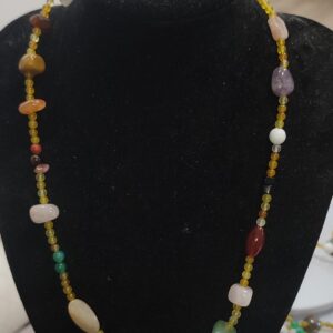 Karışık Doğaltaşlı Tarz Natural Kolye