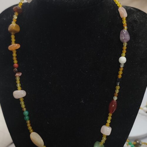 Karışık Doğaltaşlı Tarz Natural Kolye