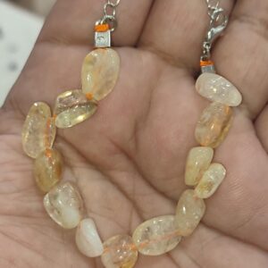 Sitrin Taşı Tımbıl Kesim Şekilsiz Natural Ayarlanabilir Doğaltaş Bileklik