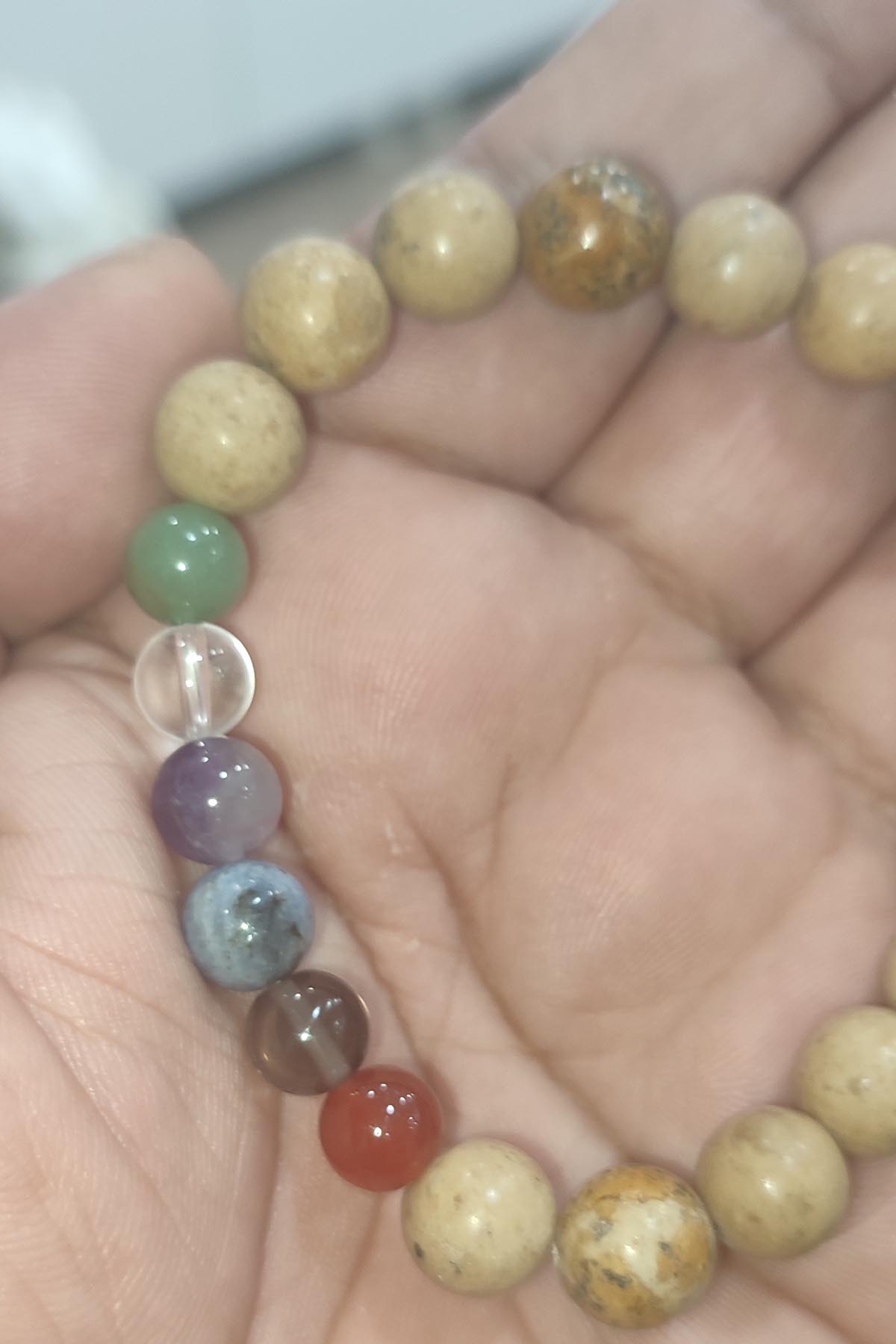 10 mm Jasper Taşlı 8 mm Karışık Taş Eklentili Tarz Bileklik - Görsel 3