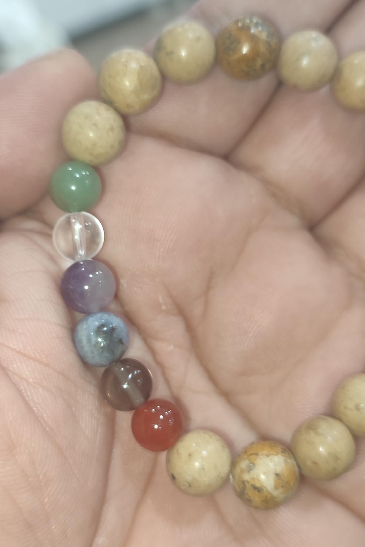 10 mm Jasper Taşlı 8 mm Karışık Taş Eklentili Tarz Bileklik - Görsel 4