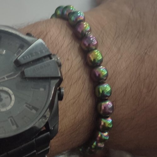 Hematit Taşı Gökkuşağı 8 mm Natural Bileklik