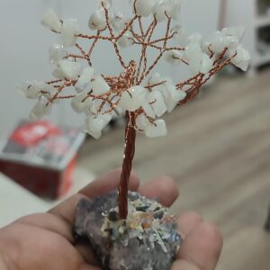 Ay Taşı Natural Brezilya Ametist Taşı Tabanlı Doğaltaş Ağaç 10 cm