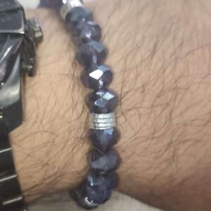 Cam Boncuk Mavi Faset Kesim 8 mm Bileklik