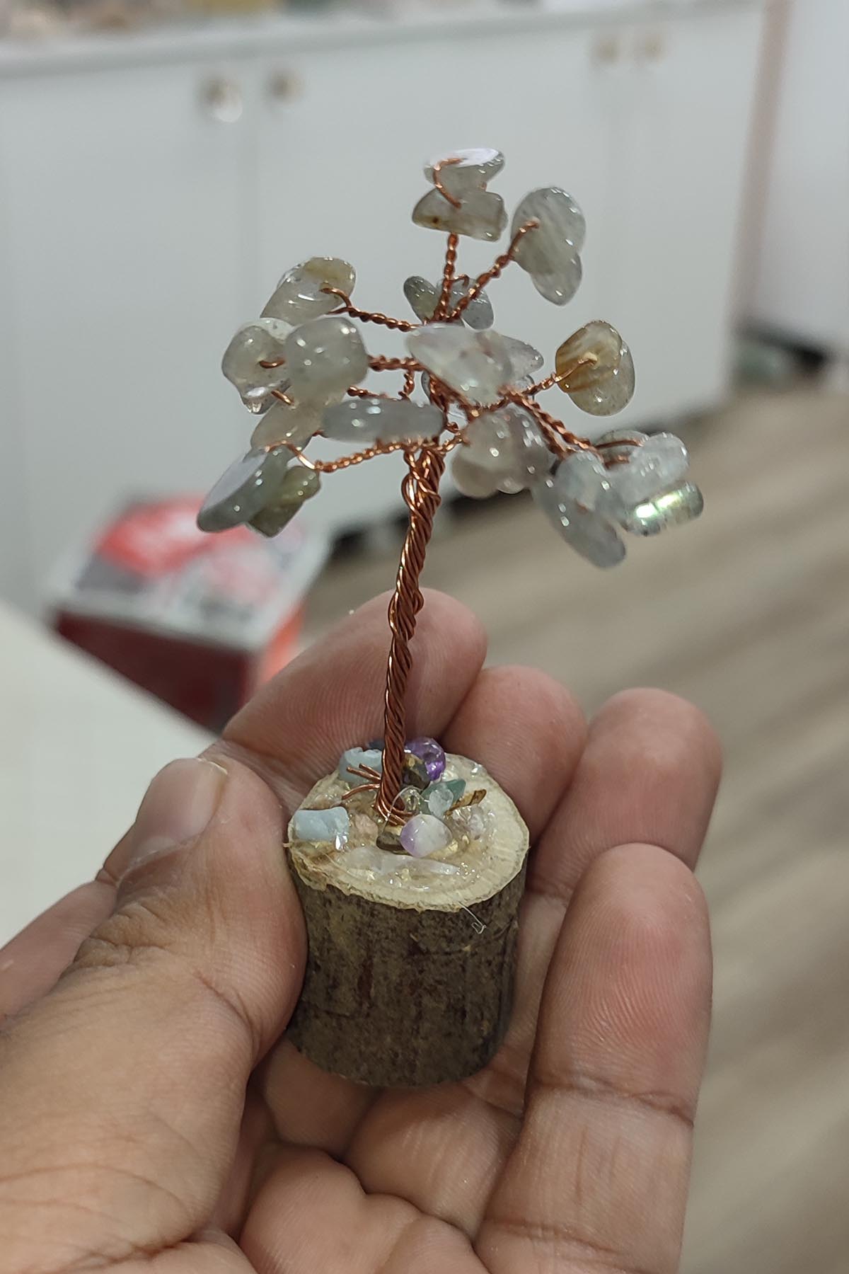 Labradorit Taşı Natural Doğaltaş Ağaç 7 cm - Görsel 2