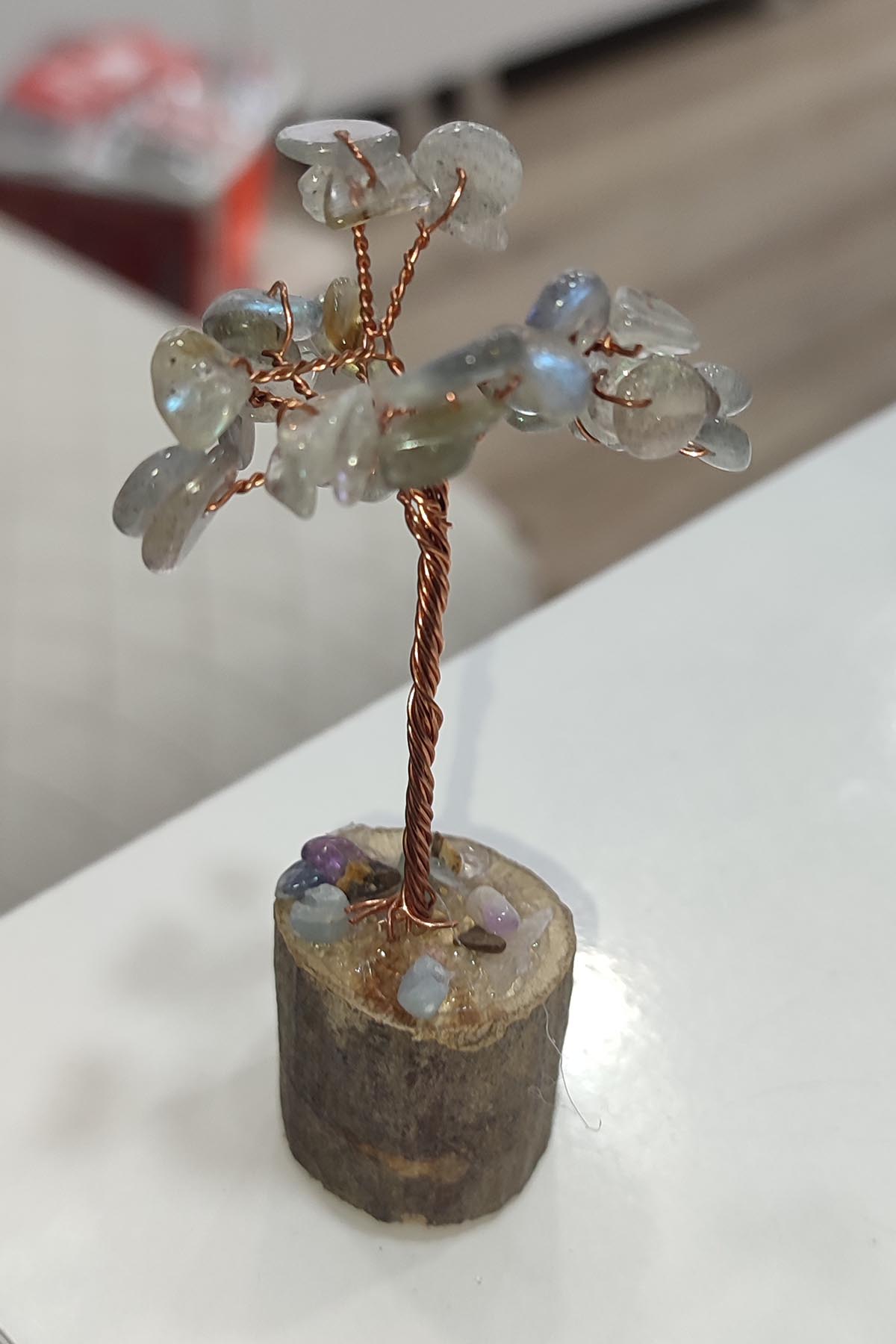 Labradorit Taşı Natural Doğaltaş Ağaç 7 cm