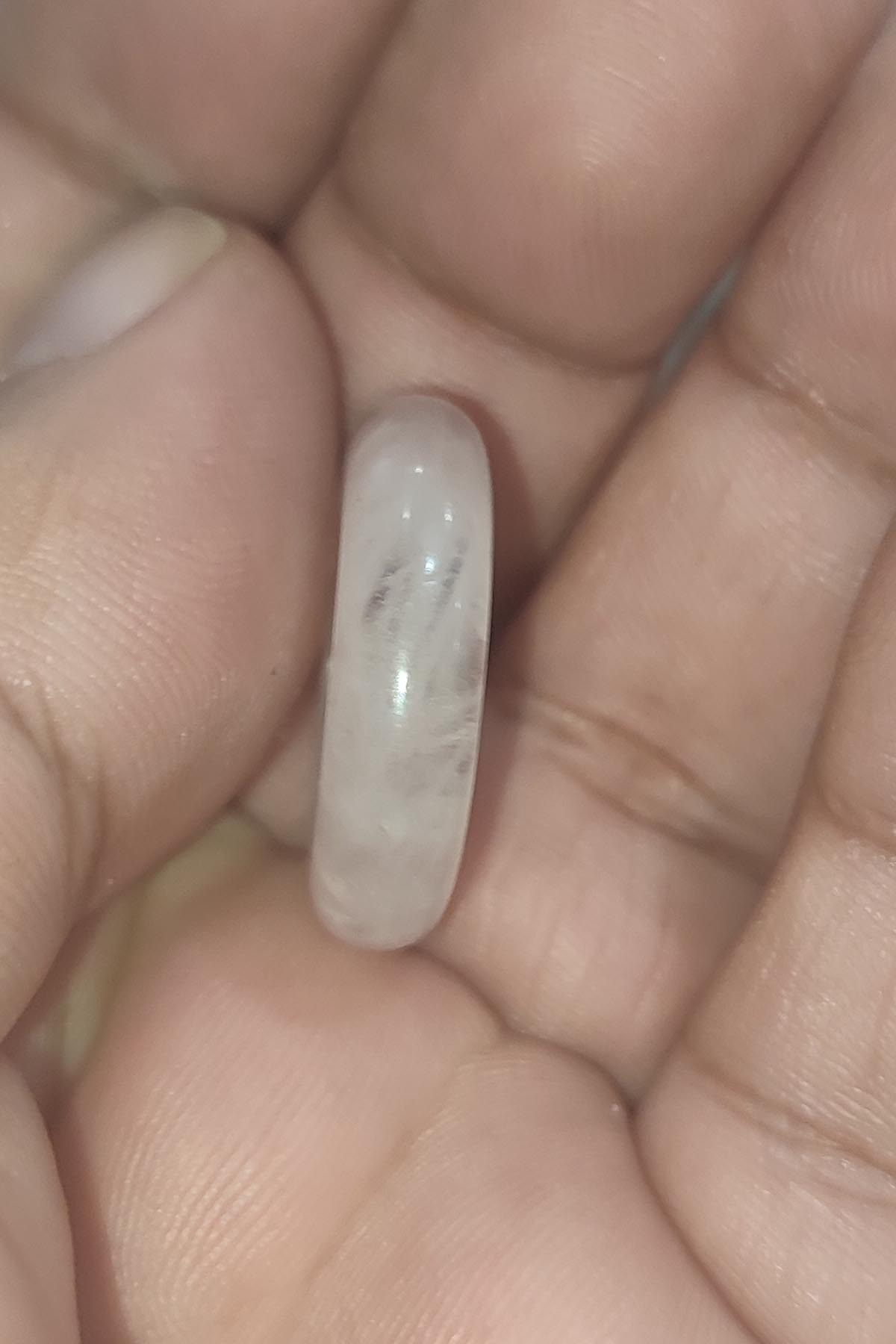 Pembe Kuvars Taşı Natural Doğaltaş Kalın Halka Yüzük - Görsel 4