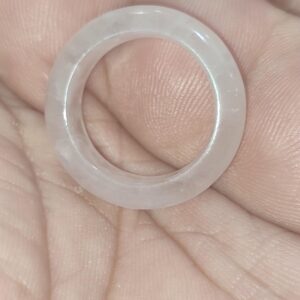 Pembe Kuvars Taşı Natural Doğaltaş  Kalın Halka Yüzük