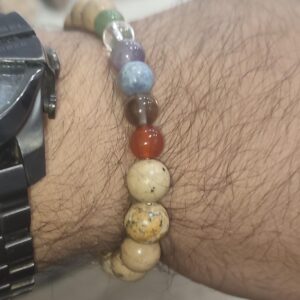 10 mm Jasper Taşlı 8 mm Karışık Taş Eklentili Tarz Bileklik