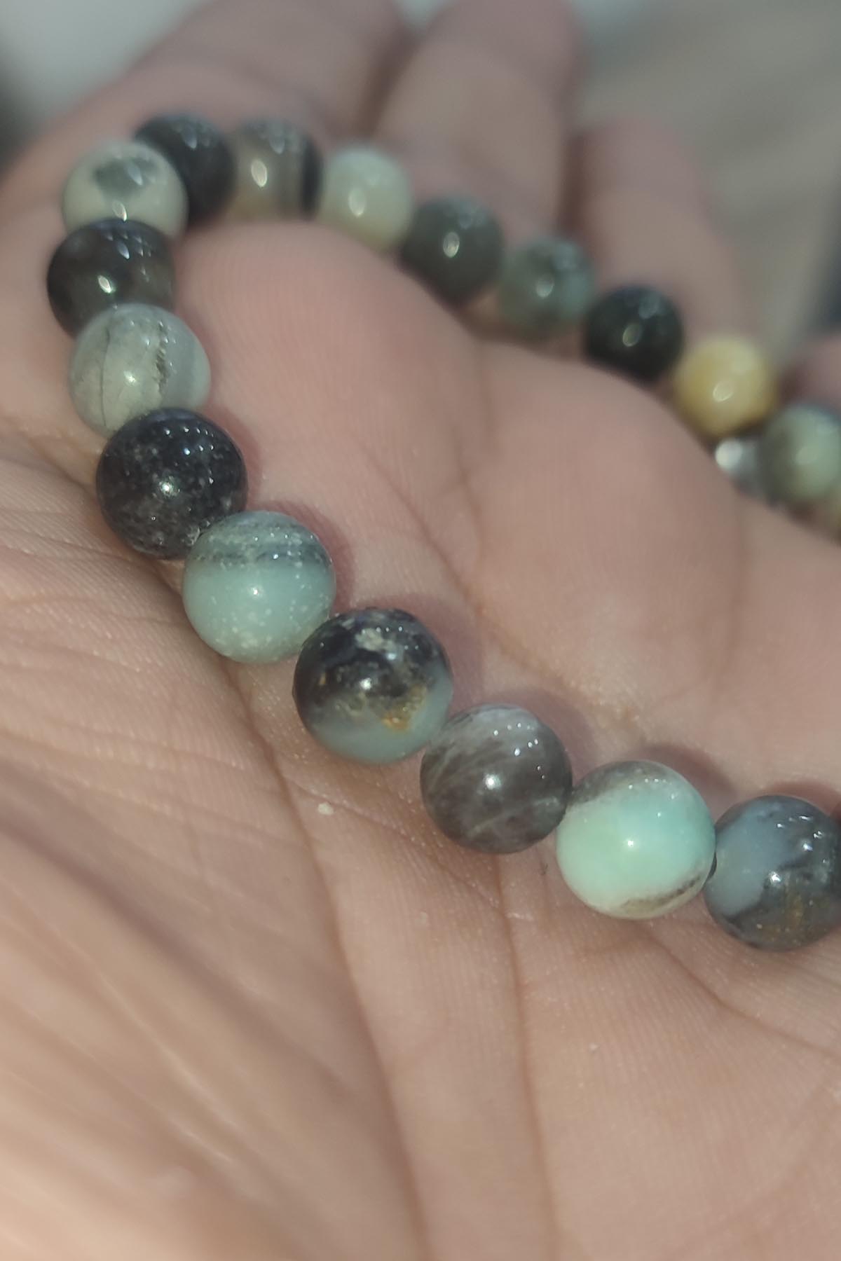 Amazonit Taşı 8 mm Natural Doğaltaş Bileklik - Görsel 2