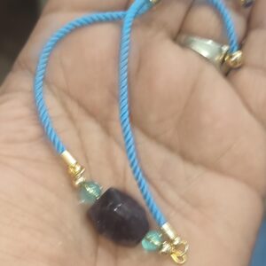 Ametist Taşlı İpli Ayarlanabilir Natural Ayarlanabilir Bileklik