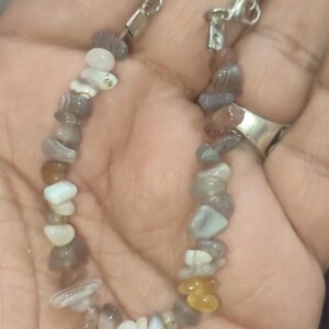 Botswana Akik Kırıktaş Natural Ayarlanabilir Doğaltaş Bileklik