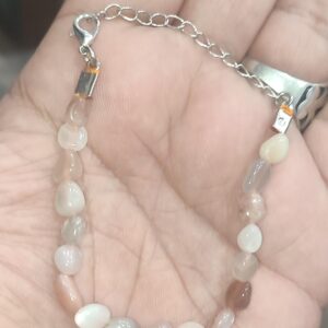 Botswana Akik Tımbıl Kesim Natural Ayarlanabilir Doğaltaş Bileklik