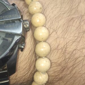 Jasper Taşı Krem Renk 10 mm Natural Doğaltaş Bileklik