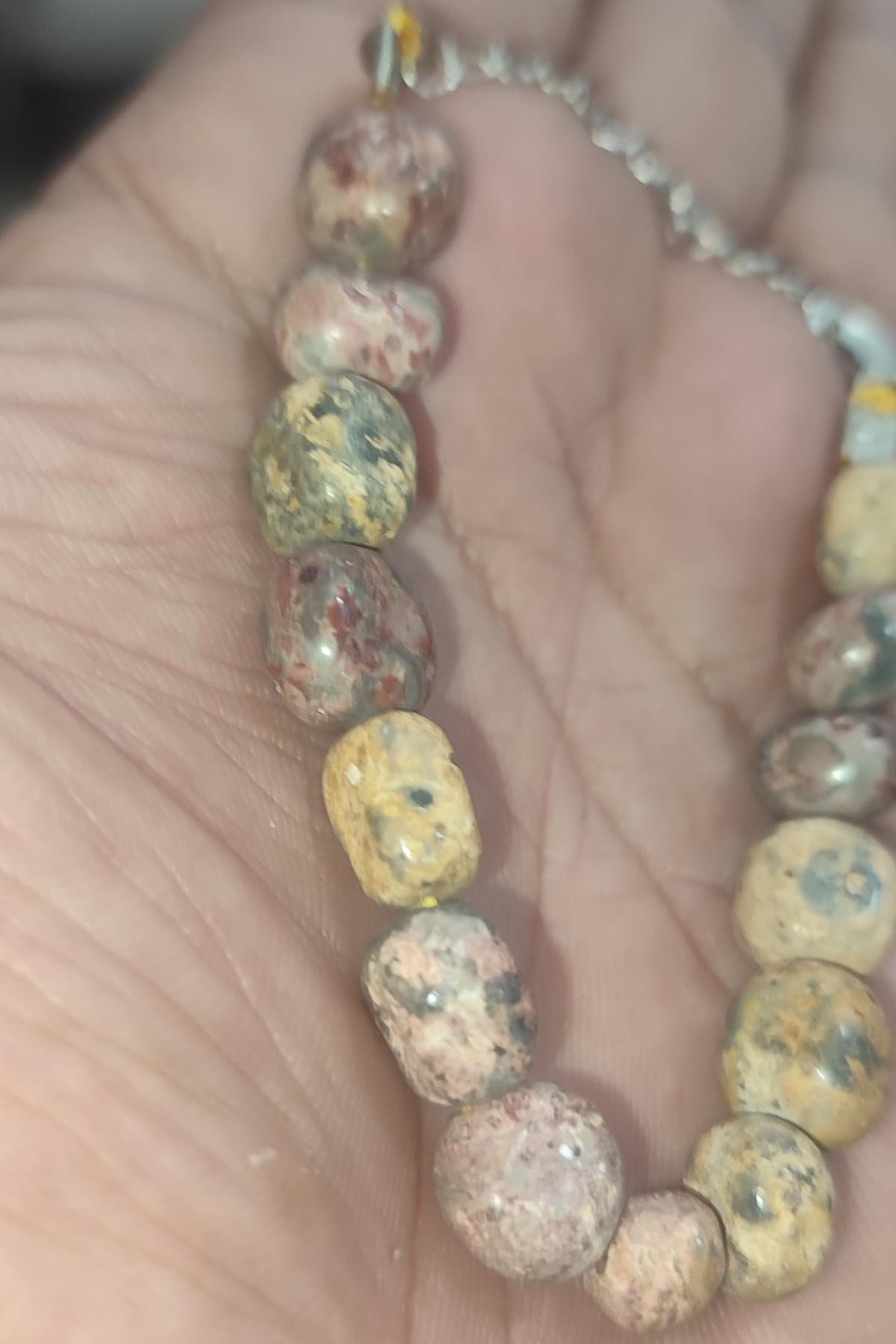 Mokait Jasper Taşı Tımbıl Kesim Natural Ayarlanabilir Doğaltaş Bileklik - Görsel 3