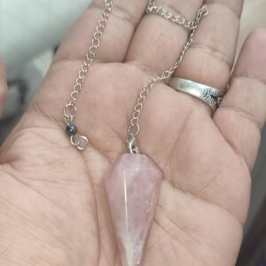 Pembe Kuvars Taşı Natural Doğaltaş ( Sarkaç ) Pandül