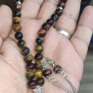 Kaplangözü Taşı Üç renk 8 mm Natural Doğaltaş Tesbih